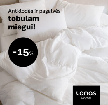 LONAS – nuolaida antklodėms ir pagalvėms