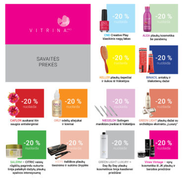 Savaitės prekės parduotuvėje VITRINA PRO