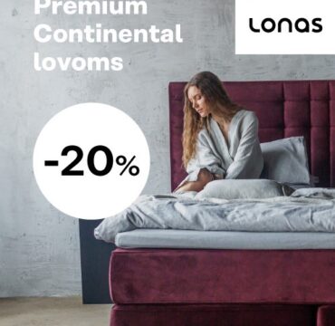 LONAS. Continental lovoms – 20% nuolaida