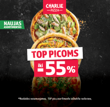 CHARLIE PIZZA – nuolaidos TOP picoms iki 55%!