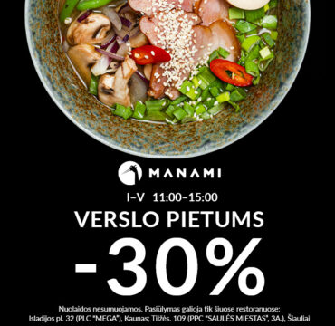 Verslo pietūs su 30% nuolaida!