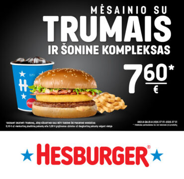 Mėsainio su trumais ir šonine kompleksas 7.60 Eur.* 