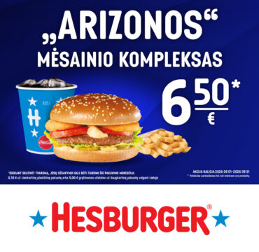 „Arizonos“ mėsainio kompleksas 6.50 Eur.*